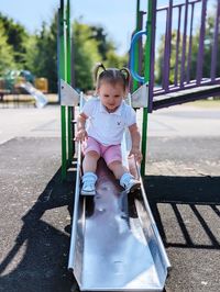 Toddler on a slide