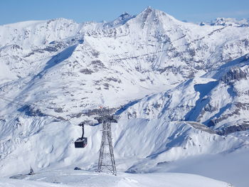 Snow covered mountain range