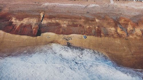 High angle view of cracked land