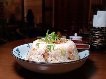 Close-up of food in bowl on table