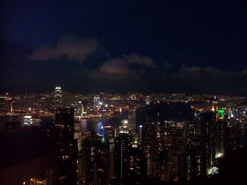 Illuminated cityscape at night