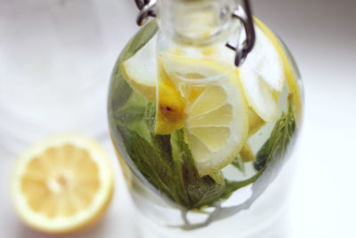 Close-up of food in bottle