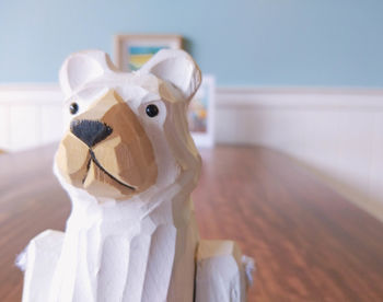 Close-up of stuffed toy on table at home
