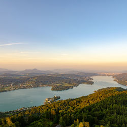 Scenic view of landscape against sky during sunset