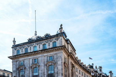 Low angle view of old buildings in regent street in london