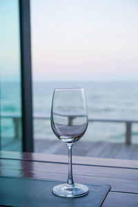 Close-up of wineglass on table