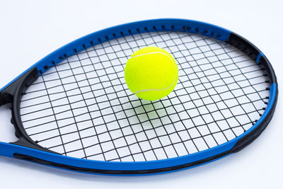 High angle view of yellow ball on table