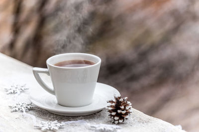 Close-up of coffee on table