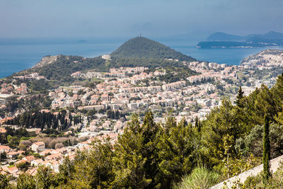 View of dubrovnik city from mount srd walking trail