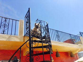 Low angle view of built structure against blue sky