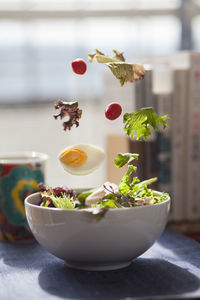 Close-up of food in bowl on table