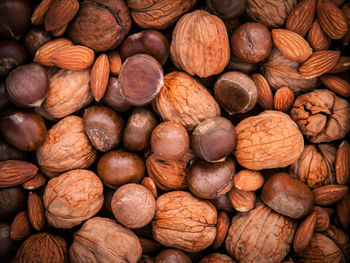 Full frame shot of various nuts
