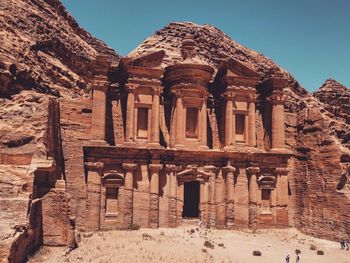 Old ruins of temple against clear sky