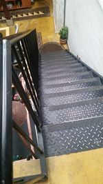 High angle view of staircase