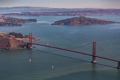 Suspension bridge over sea