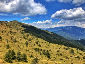 Scenic view of mountains against sky