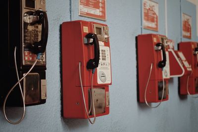 Pay phones against wall