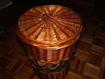 Low angle view of illuminated lantern