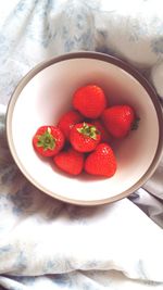 Close-up of strawberries in bowl