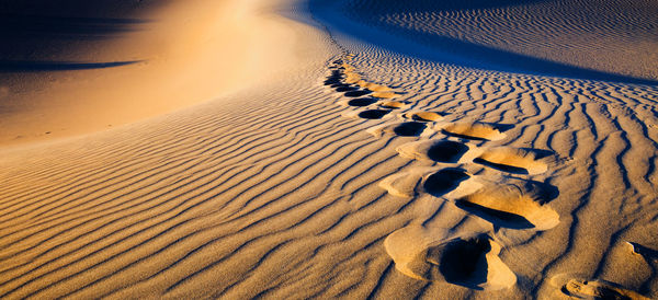 High angle view of sand dune