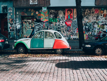 Cars on street in city