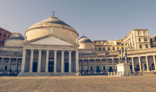 The church of san francesco di paolo in the piazza del plebiscito in naples, italy.