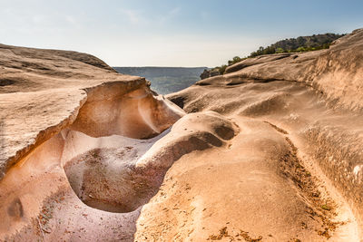 Rock structure on a cliff at the palo duro canyon