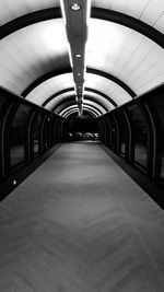 Interior of illuminated subway station