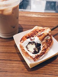 Close-up of breakfast on table