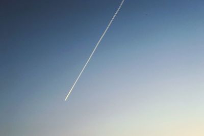 Low angle view of vapor trail in sky