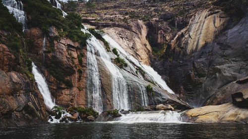 Scenic view of waterfall