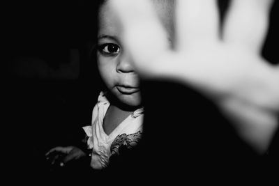 Close-up portrait of cute girl