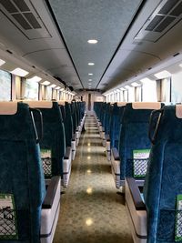 Empty seats in subway train