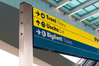 Low angle view of information sign