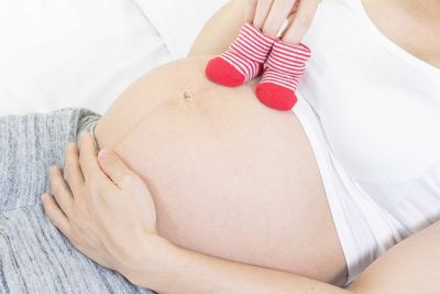 Midsection of woman in lingerie
