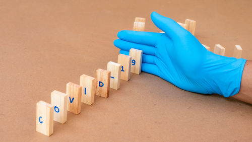 Close-up of multi colored toy on table