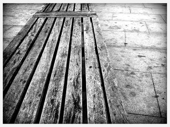 High angle view of wooden ladder on footpath