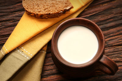 Directly above shot of bread on table