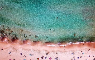 Aerial view of people at beach