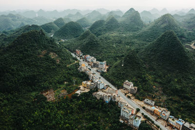 High angle view of a building