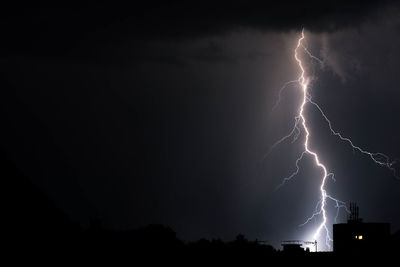 Low angle view of lightning in sky