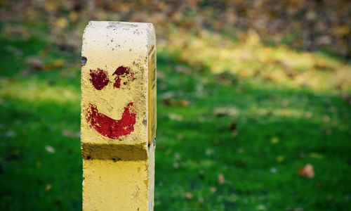 Close up of warning sign