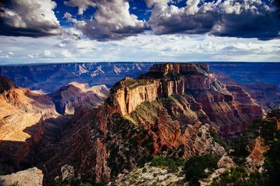 Panoramic view of landscape against cloudy sky