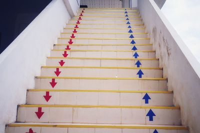 Low angle view of staircase against building