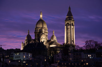 Paris with purple sky