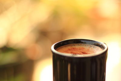 Close-up of coffee on table