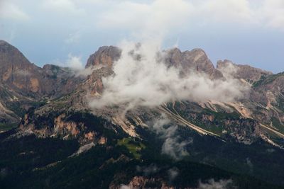 Scenic view of majestic mountains against sky