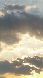 Low angle view of cloudy sky