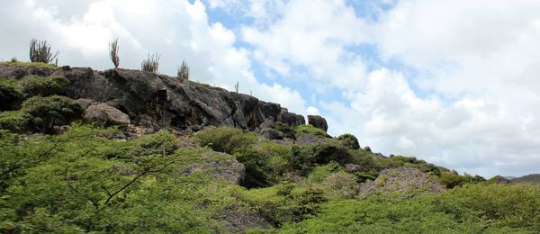 Low angle view of mountain against sky