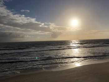 View of sea against cloudy sky